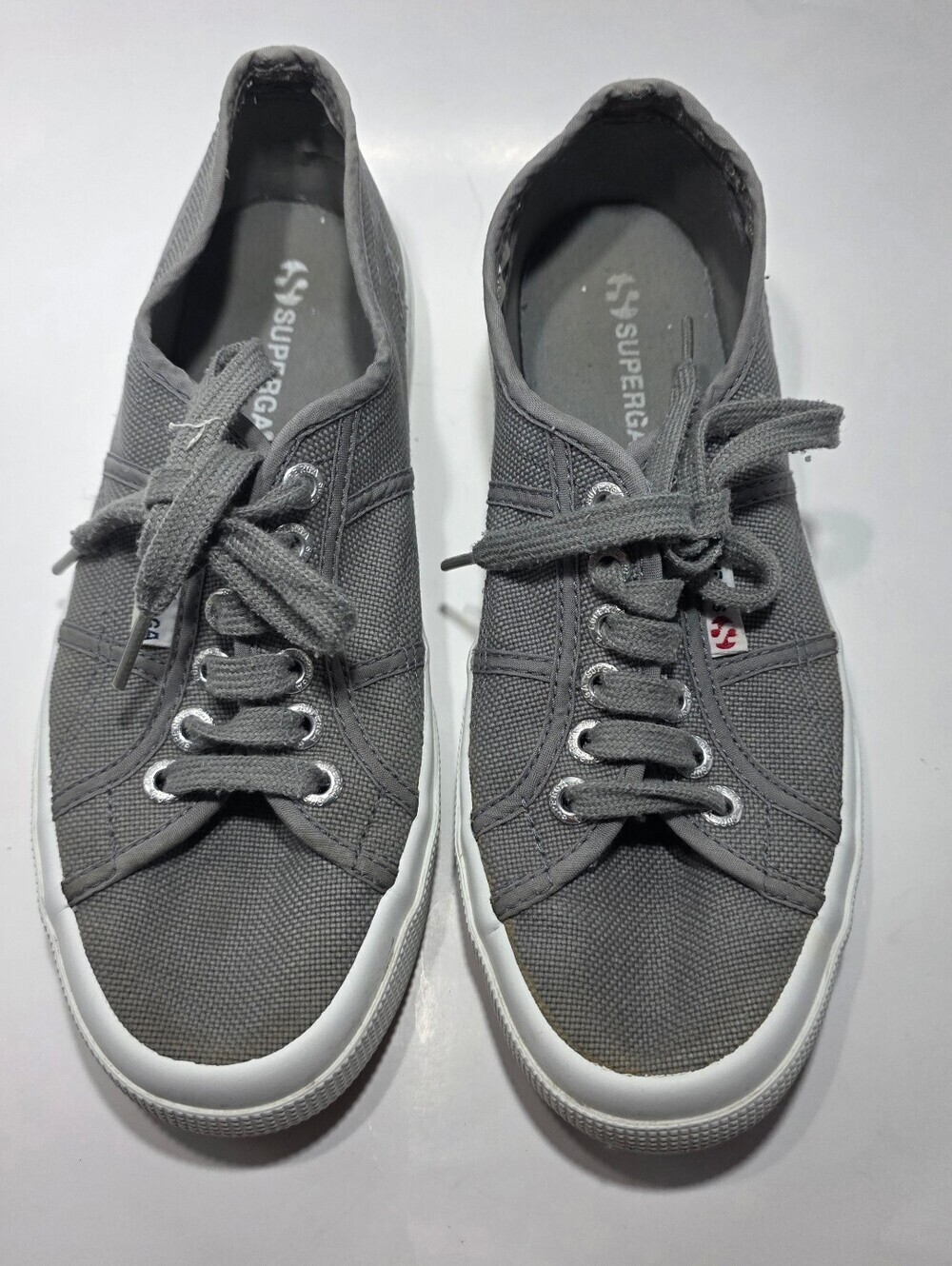 Superga 2750 Cotu Classic Canvas Sneakers in Grey Sage Size 39